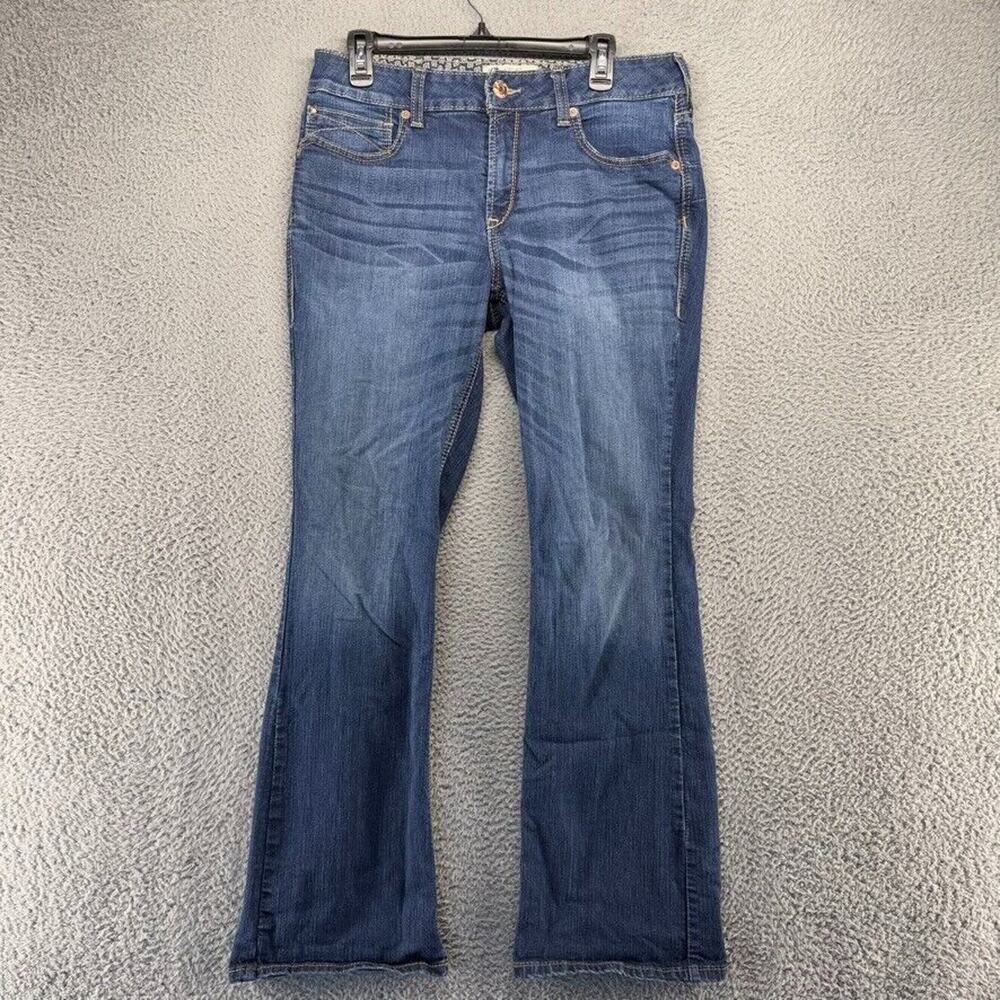 Ariat Jeans Women's 32 Blue Denim Dark Wash Real Southwestern Bootcut Flared